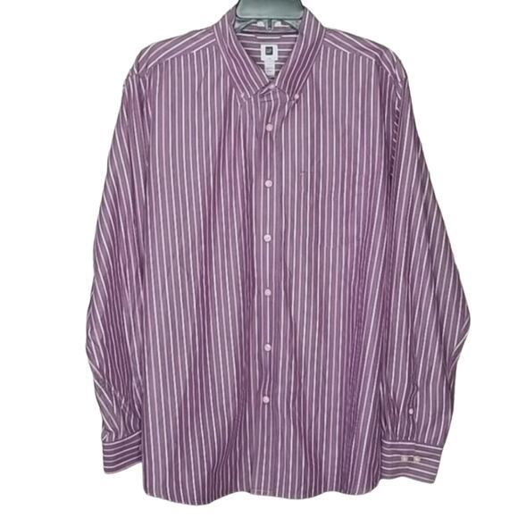 Gap Factory Purple & White Striped Chambray Long Sleeve Button Down Shirt - Picture 1 of 7